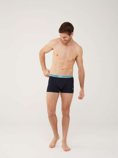 Трусы мужские боксеры набор 3 шт. U.S. POLO ASSN 80446 Бирюзовый/Синий/Серый