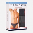 Трусы мужские слипы набор 3 шт. U.S. POLO ASSN 80436 Черный/Антрацитовый меланж/Темно-синий