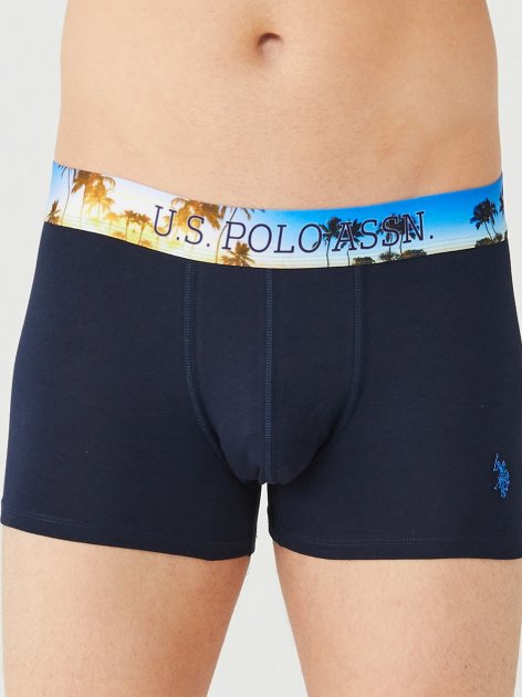 Трусы мужские боксеры набор 3 шт. U.S. POLO ASSN 80434 Темно-синий/мятный/серый меланж