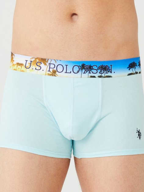 Трусы мужские боксеры набор 3 шт. U.S. POLO ASSN 80434 Темно-синий/мятный/серый меланж