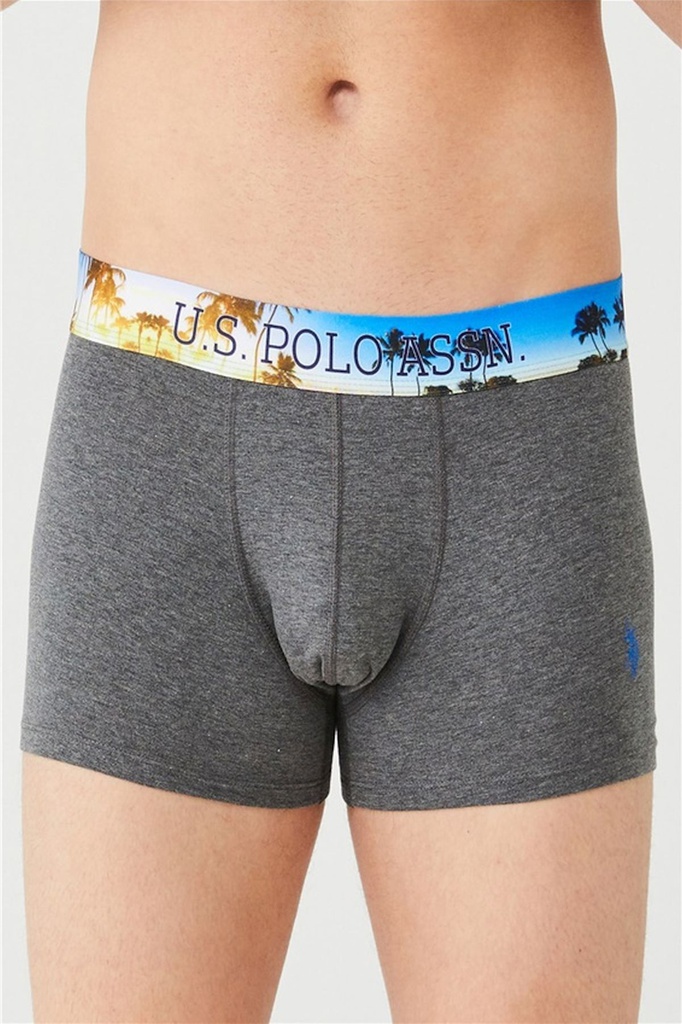 Трусы мужские боксеры набор 3 шт. U.S. POLO ASSN 80434 Синий/оранжевый/серый меланж