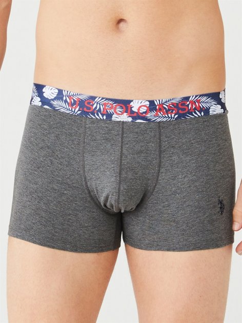 Трусы мужские боксеры набор 3 шт. U.S. POLO ASSN 80433 темно-синий/серый меланж/темно-синий