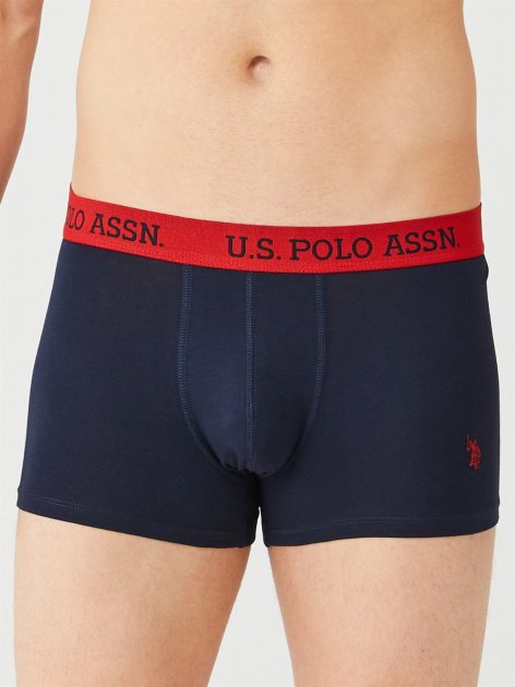 Трусы мужские боксеры набор 3 шт. U.S. POLO ASSN 80433 темно-синий/серый меланж/темно-синий