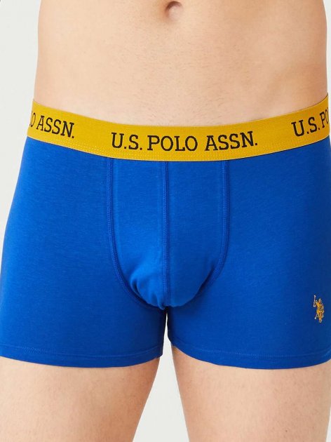 Трусы мужские боксеры набор 3 шт. U.S. POLO ASSN 80433 Синий/Серый меланж/Синий