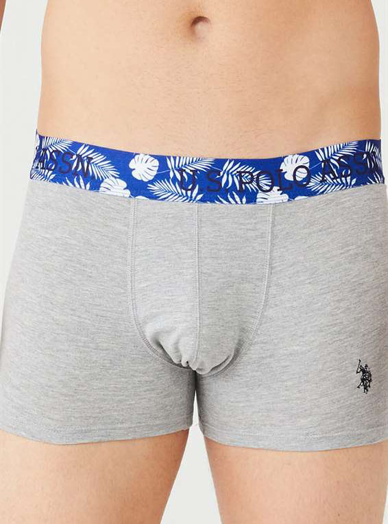 Трусы мужские боксеры набор 3 шт. U.S. POLO ASSN 80433 Синий/Серый меланж/Синий