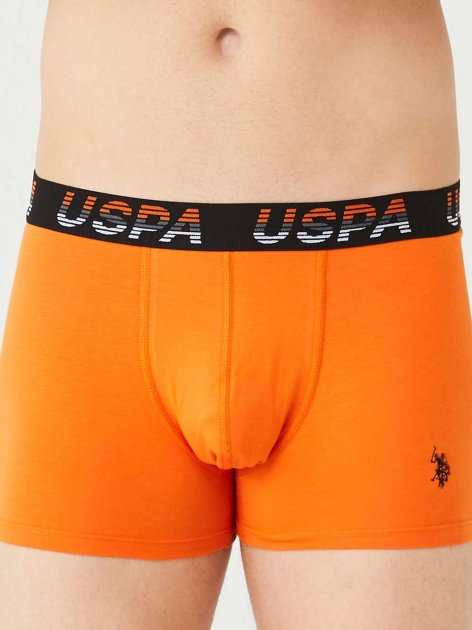 Трусы мужские боксеры набор 3 шт. U.S. POLO ASSN 80432 Черный/Оранжевый/Серый меланж