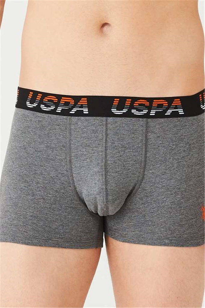 Трусы мужские боксеры набор 3 шт. U.S. POLO ASSN 80432 Черный/Оранжевый/Серый меланж