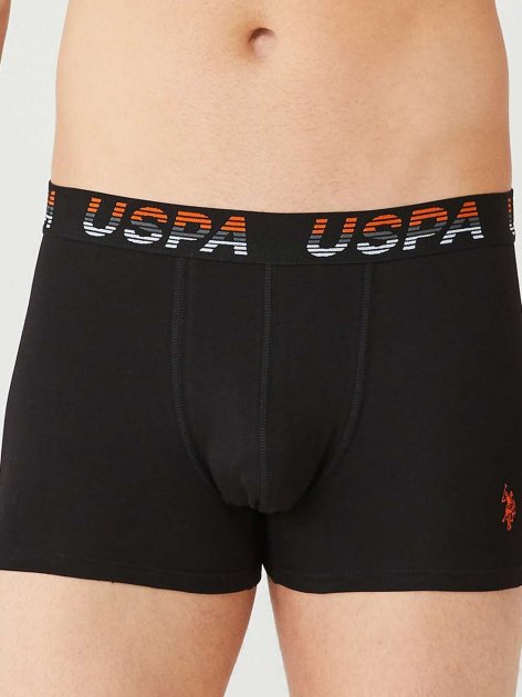 Трусы мужские боксеры набор 3 шт. U.S. POLO ASSN 80432 Черный/Оранжевый/Серый меланж