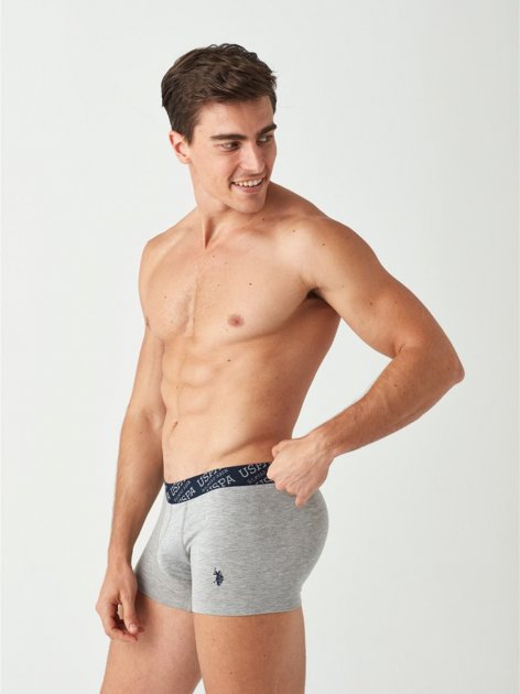 Трусы мужские боксеры набор 2 шт. U.S. POLO ASSN 80366 Серый меланж/Темно-синий