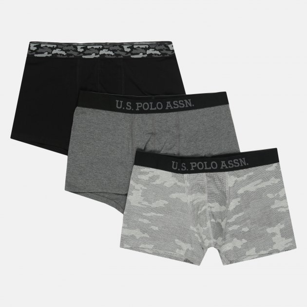 Трусы мужские мужские набор 3 шт. U.S. POLO ASSN 80300 Черный/Серый/Камуфляжный