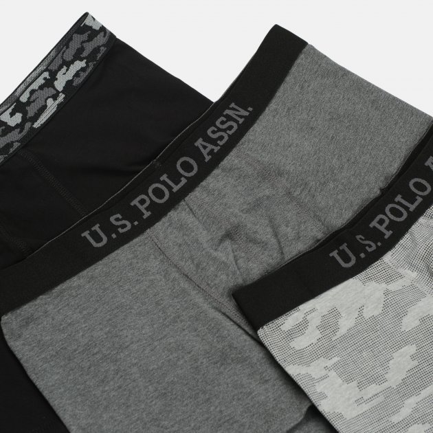Трусы мужские мужские набор 3 шт. U.S. POLO ASSN 80300 Черный/Серый/Камуфляжный