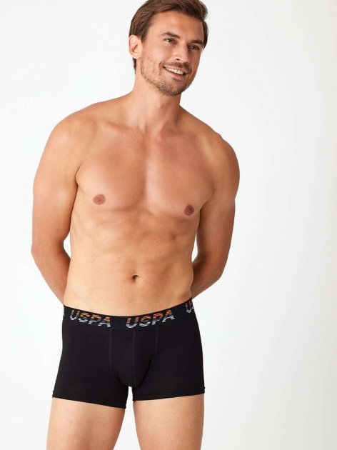Трусы мужские боксеры набор 3 шт. U.S. POLO ASSN 80211 Серый/Черный/Оранжевый