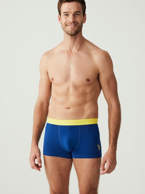 Трусы мужские боксеры набор 3 шт. U.S. POLO ASSN 80170 Красный/серый меланж/синий