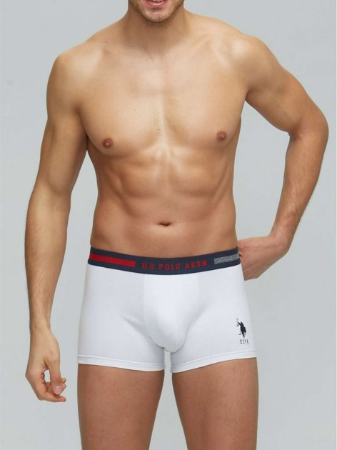 Трусы мужские боксеры набор 3 шт. U.S. POLO ASSN 80155 Темно-синий/Серий меланж/Белый