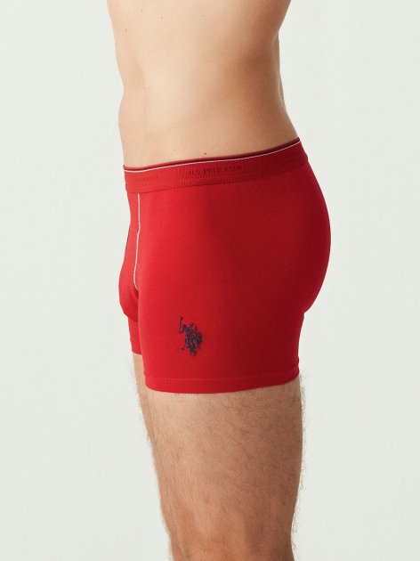 Трусы мужские боксеры набор 2 шт. U.S. POLO ASSN 80093 Серый меланж/Красный