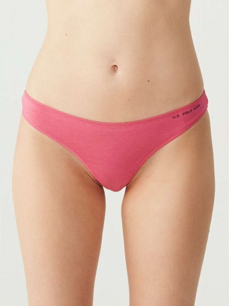 Трусы-стринги женские 5 шт. U.S. POLO ASSN 67005 Черный/Белый/Бежевый/Темно-синий/Фуксия