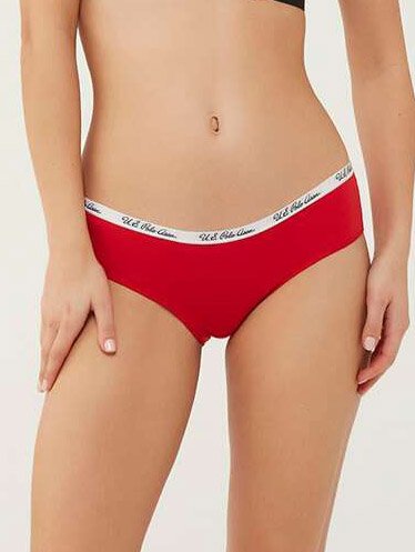 Трусы-хипстеры женские набор 3 шт. U.S. POLO ASSN 66273 Серый меланж/Темно-сине/Красный