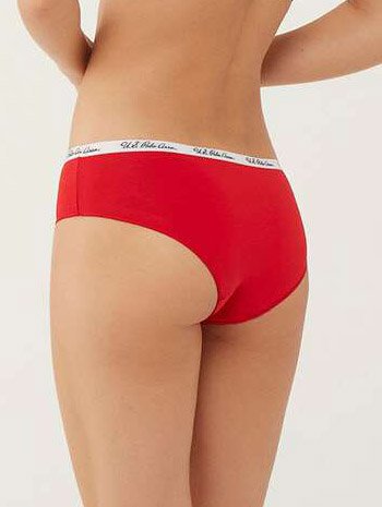 Трусы-хипстеры женские набор 3 шт. U.S. POLO ASSN 66273 Серый меланж/Темно-сине/Красный