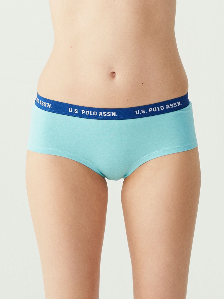 Труси жіночі набір 3 шт. U.S. POLO ASSN 66115 Рожевий/Сірий меланж/М'ятний