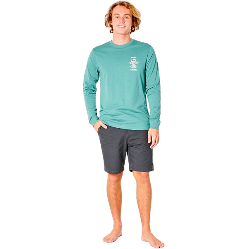 Футболка довгий рукав Rip Curl SEARCH ICON L/S TEE CTESF9-8088 Темно-бірюзовий