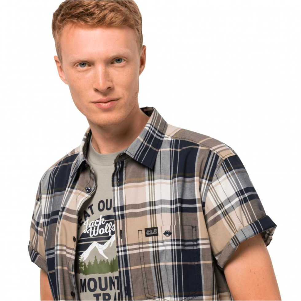 Теніска Jack Wolfskin LITTLE LAKE SHIRT M 1403421_8129 Бежевий/сірий