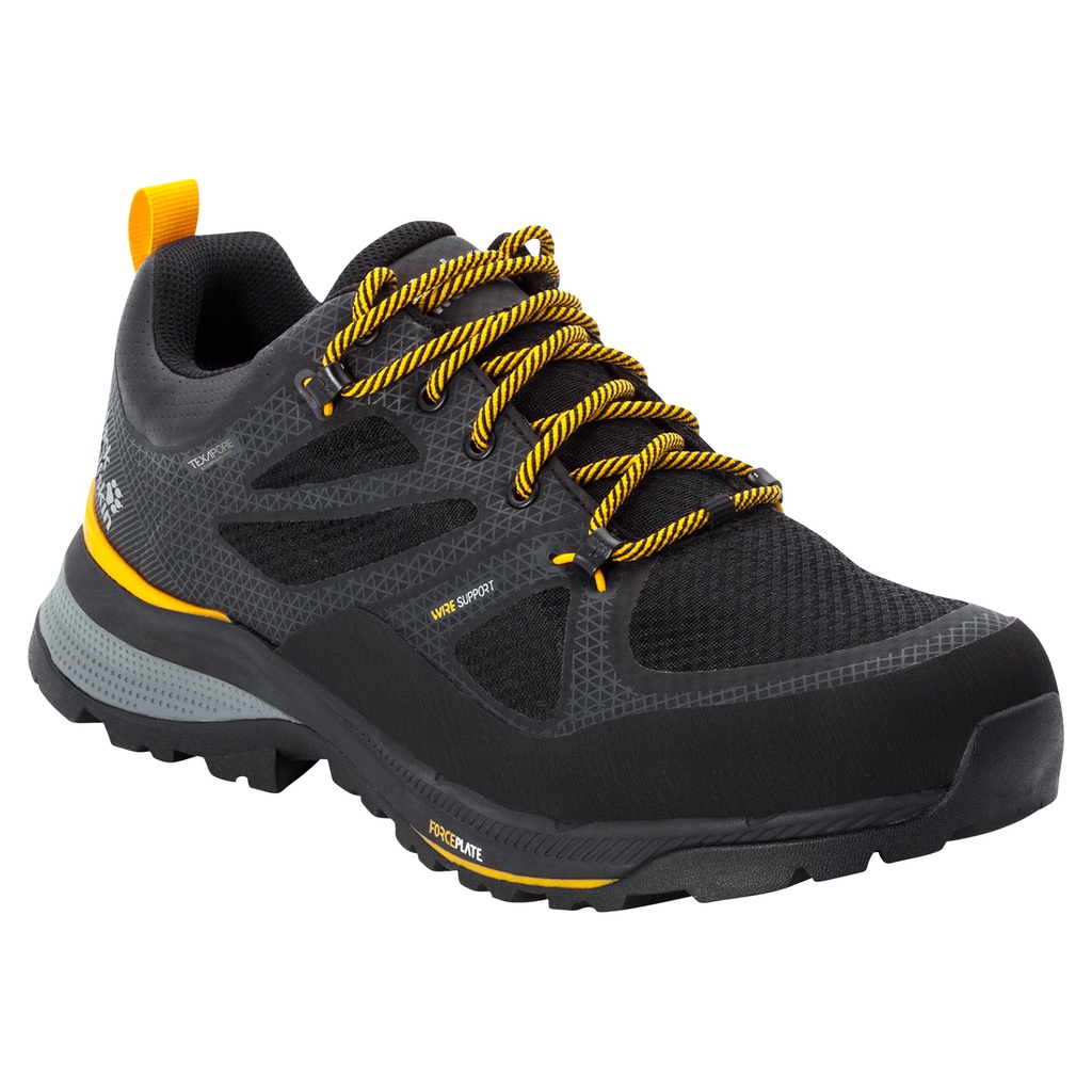 Напівчеревики трекінгові Jack Wolfskin FORCE STRIKER TEXAPORE LOW M 4038843_6055 Чорний, жовтий