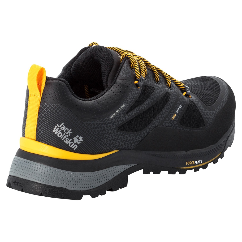 Напівчеревики трекінгові Jack Wolfskin FORCE STRIKER TEXAPORE LOW M 4038843_6055 Чорний, жовтий