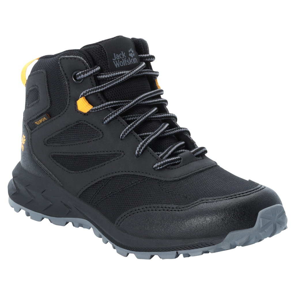 Черевики Jack Wolfskin WOODLAND TEXAPORE MID K 4042152_6055 Чорний, жовтий