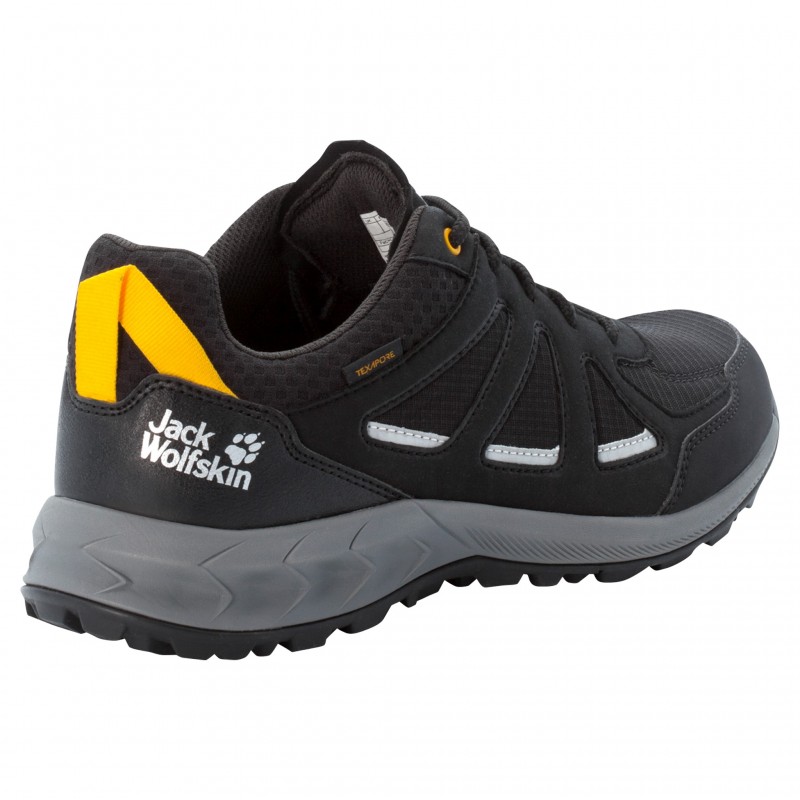 Напівчеревики Jack Wolfskin WOODLAND 2 TEXAPORE LOW M 4051271_6055 Чорний, жовтий