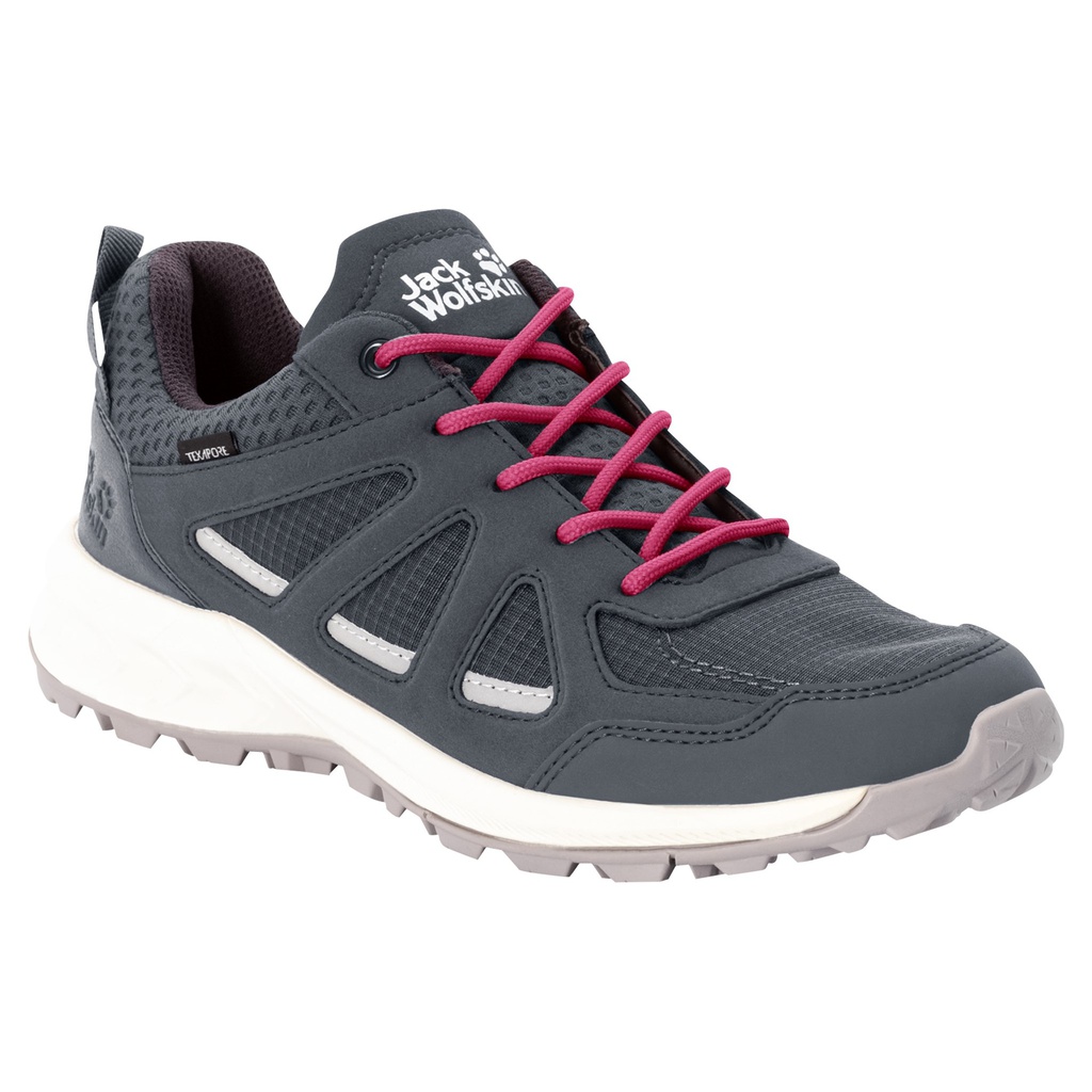 Напівчеревики Jack Wolfskin WOODLAND 2 TEXAPORE LOW W 4051341_6149 Сірий, червоний