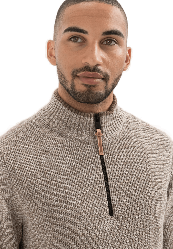 Светр Camel Active Knit 1/1 Troyer 409585-8K06-19 Сіро-бежевий