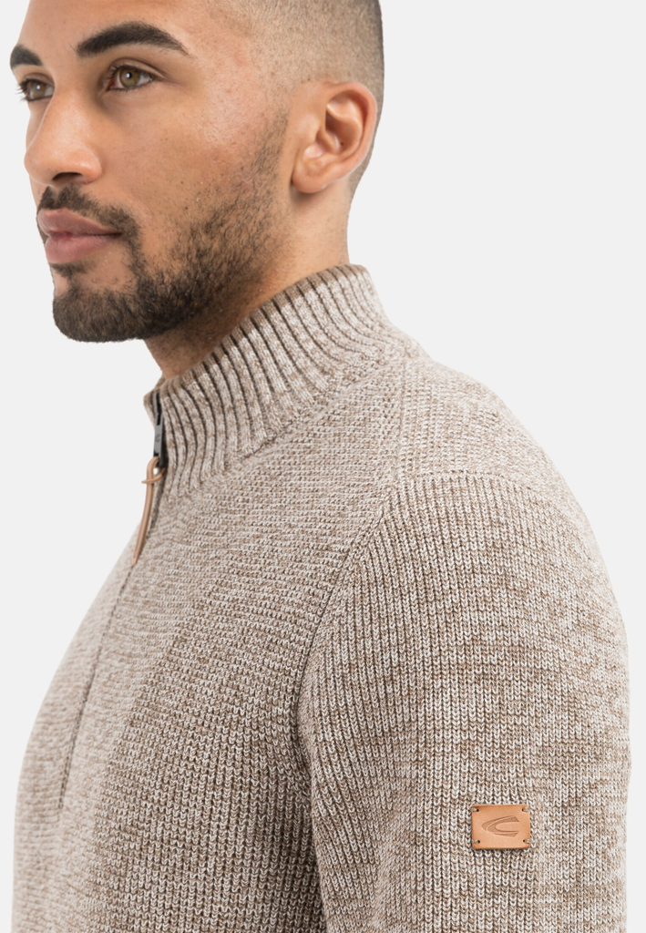 Светр Camel Active Knit 1/1 Troyer 409585-8K06-19 Сіро-бежевий