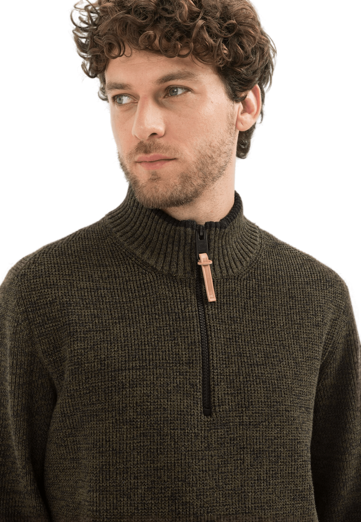 Светр Camel Active Knit 1/1 Troyer 409585-8K06-93 Темно-оливковий