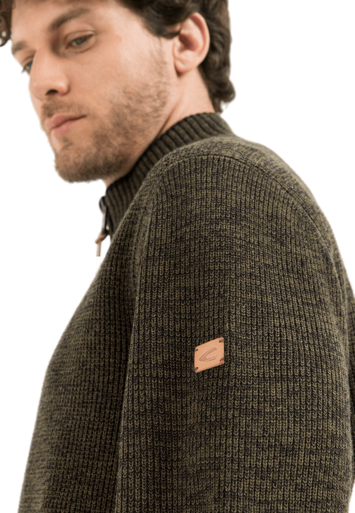 Светр Camel Active Knit 1/1 Troyer 409585-8K06-93 Темно-оливковий