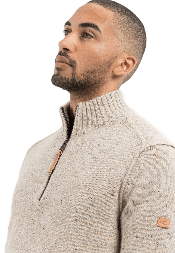 Светр Camel Active Knit 1/1 Troyer 409585-8K39-19 Сіро-бежевий