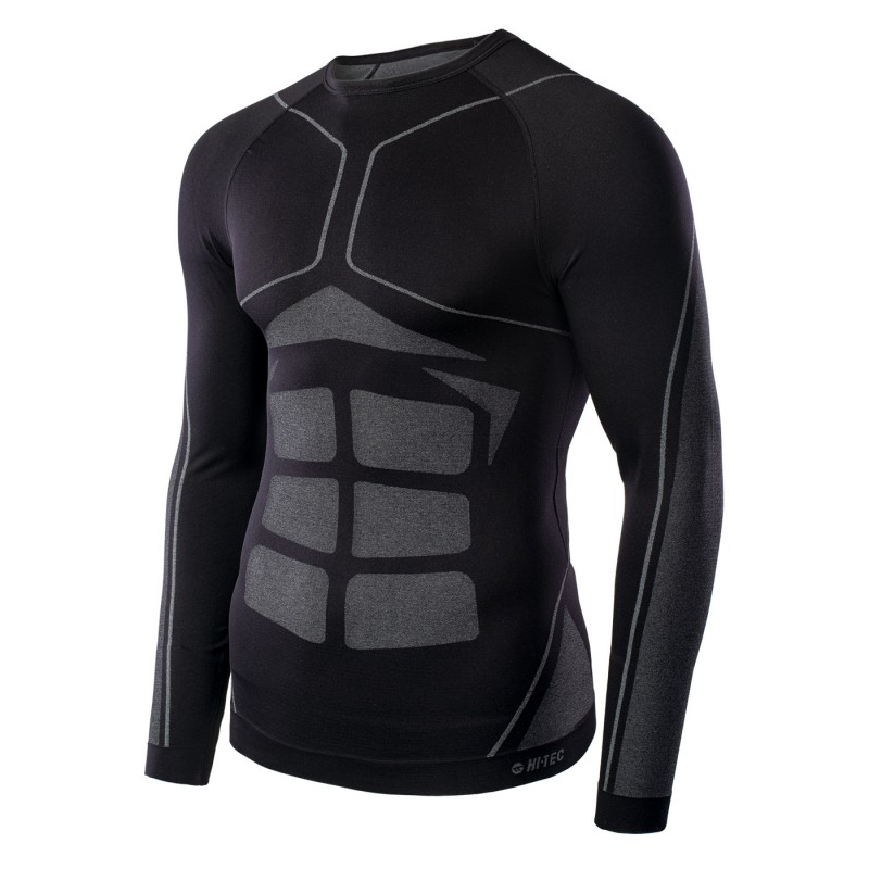 Фуфайка HI-TEC BURAZ TOP-BLACK/GREY Чорний, сірий