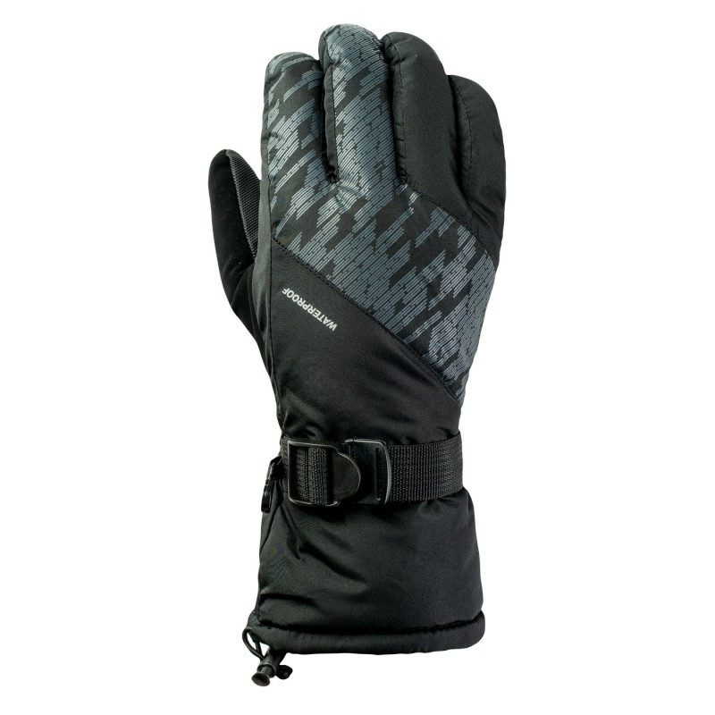 Рукавички гірськолижні HI-TEC ELIME-BLACK/GRAY PRINT Чорний, сірий