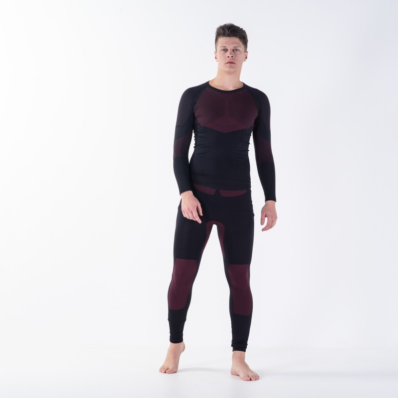 Кальсони HI-TEC HIGLO BOTTOM-BLACK/DARK RED Чорний, бордовий
