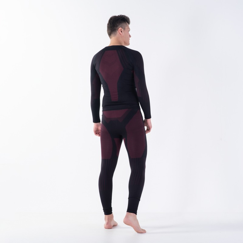 Кальсони HI-TEC HIGLO BOTTOM-BLACK/DARK RED Чорний, бордовий