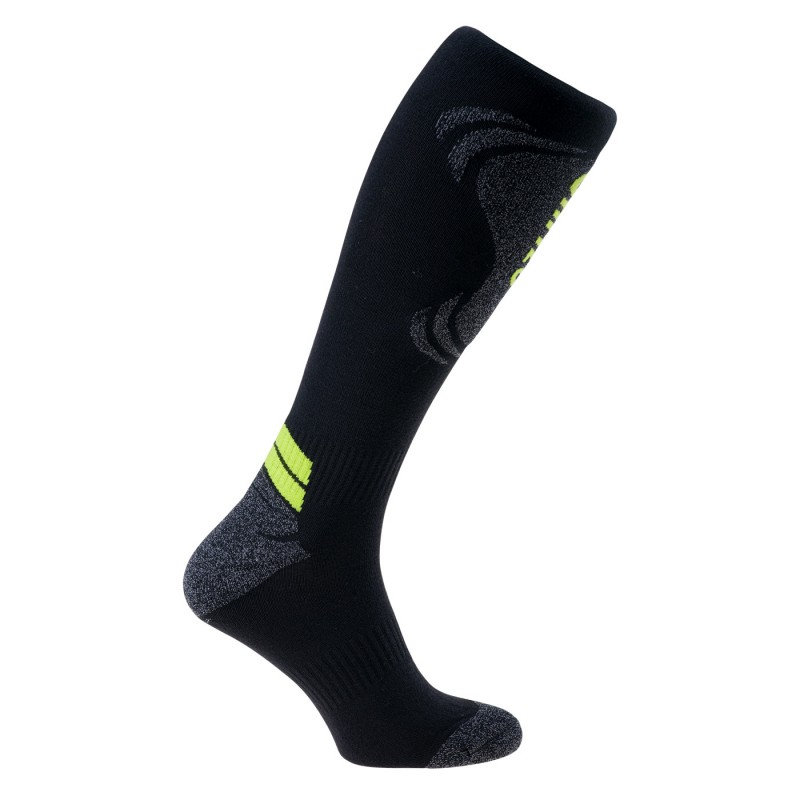 Шкарпетки гірськолижні HI-TEC INSPY-BLK/GR MELANGE/LIM PUNCH Чорний, сірий, жовтий