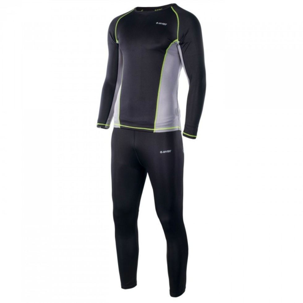 Комплект термобілизни HI-TEC KAMO SET-BLK/FRST GRA/LIM PNCH Чорний, сірий, жовтий
