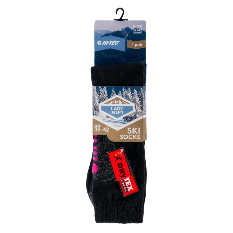 Шкарпетки гірськолижні HI-TEC LADY INSPY-BLK/GER MELNG/FUCHS Чорний, сірий, фіолетовий