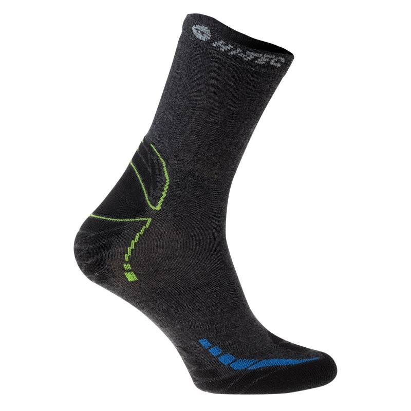 Шкарпетки HI-TEC RASENO-DARK GREY/BLACK/BLUE/LIM темно-сірий, чорний, синій, лаймовий
