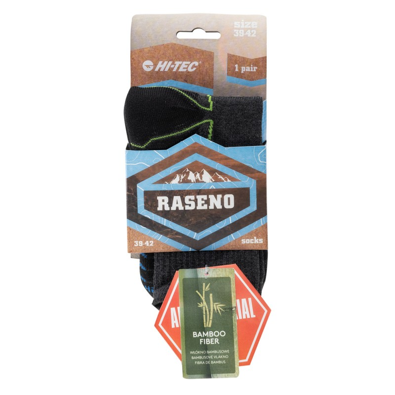 Шкарпетки HI-TEC RASENO-DARK GREY/BLACK/BLUE/LIM темно-сірий, чорний, синій, лаймовий