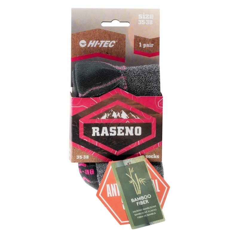 Шкарпетки HI-TEC RASENO-GREY/LIGHT GRE/PIN/FUCHS  сірий, світло-сірий, рожевий, фуксія
