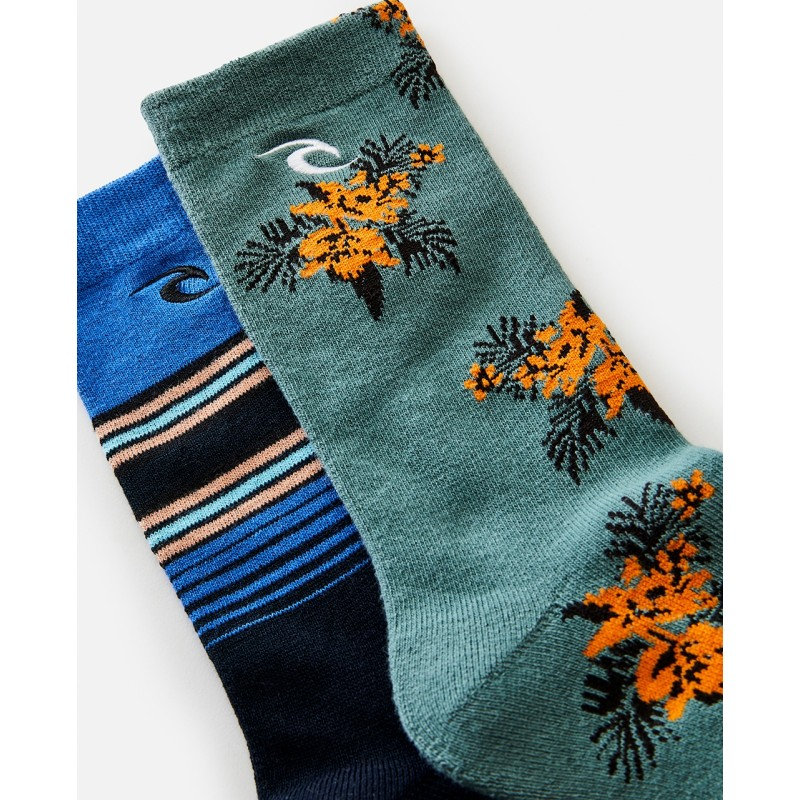 Шкарпетки Rip Curl ART CREW SOCK 2-PK 002MSO-70 Чорний, зелений