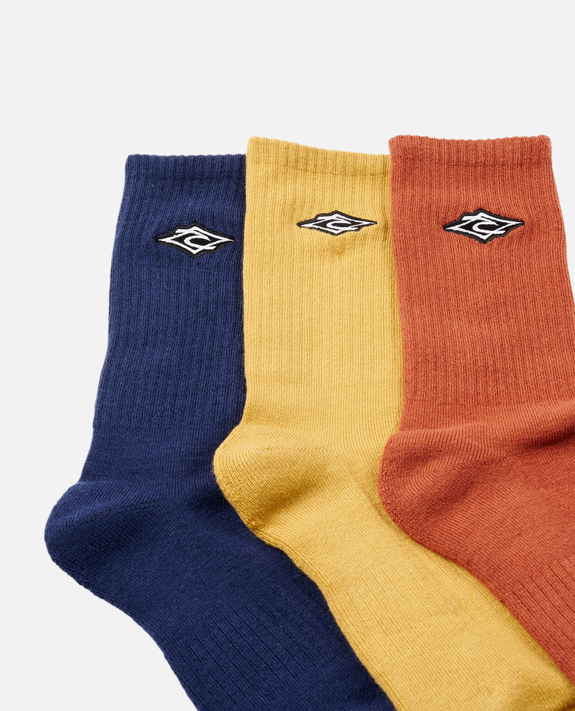 Шкарпетки зима Rip Curl ICONS CREW SOCK 3-PK CSOAO9-291 Синій, жовтий, поморанчевий