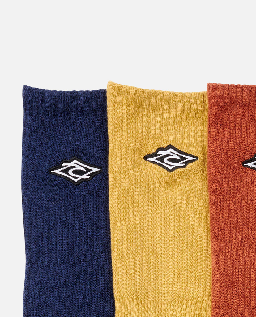 Шкарпетки зима Rip Curl ICONS CREW SOCK 3-PK CSOAO9-291 Синій, жовтий, поморанчевий