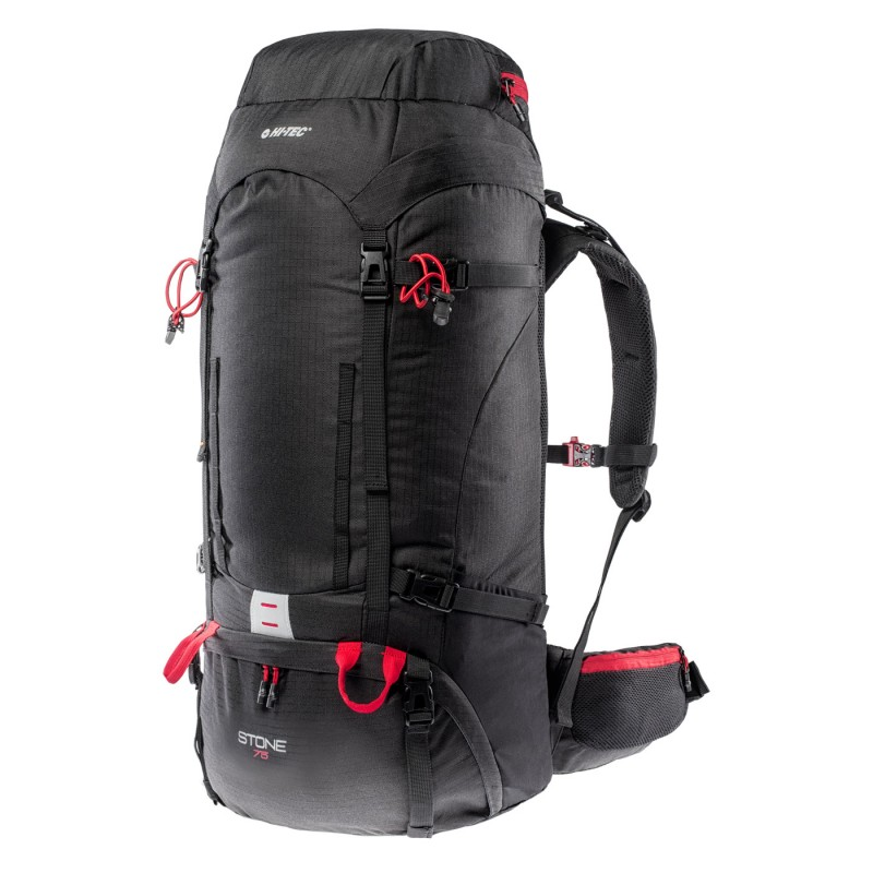 Рюкзак туристичний HI-TEC STONE 75-BLACK/HIGH RISK RED Чорний, червоний
