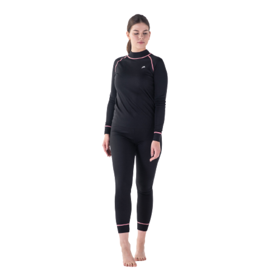 Жіночий комплект термобілизни MARTES ESSENTIALS LADY SIRION SET-BLK/DES FLOWE Чорний, рожевий